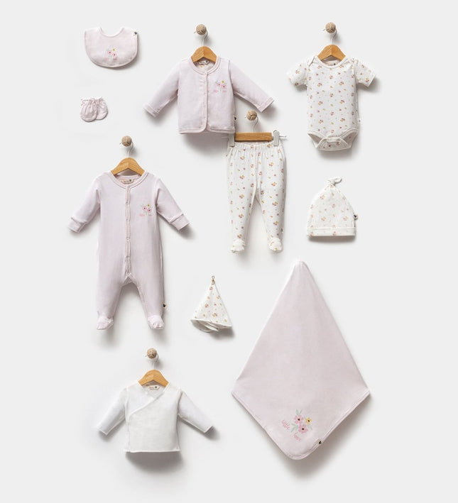 Бебешки комплект за изписване от 10 части органичен памук „Little love“