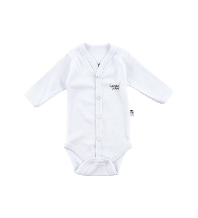 Бебешко боди с предно закопчаване и дълъг ръкав комплект - бял, корал, шампан