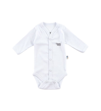 Бебешко боди с предно закопчаване и дълъг ръкав комплект - електриковосин, бял, светлосин
