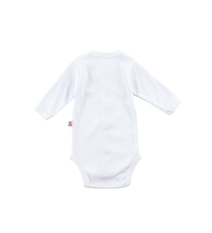 Бебешко боди с предно закопчаване и дълъг ръкав комплект - електриковосин, бял, светлосин