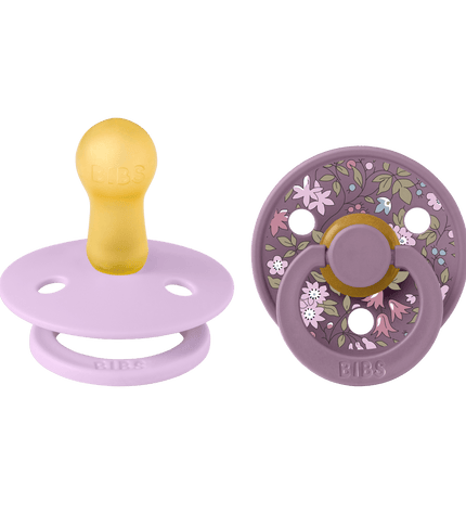 2 бр. Биберони BIBS Liberty COLOUR Chamomile Lawn - Violet Sky Mix, 0-6 месеца