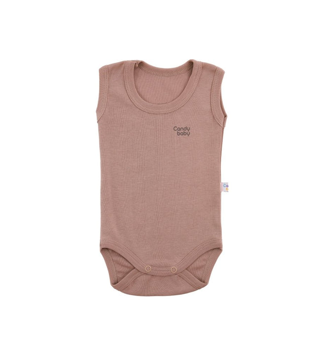 Бебешко боди комплект - потник - кафяв, капучино, шампан