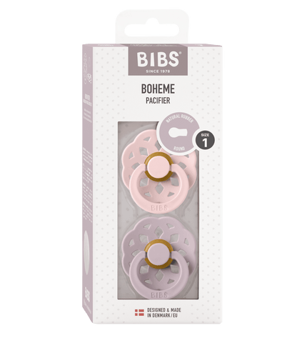 2 бр. Биберони BIBS Boheme, Blossom/Dusky Lilac, 0-6 месеца