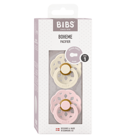 2 бр. Биберони BIBS Boheme, Ivory/Blossom, 6-18 месеца