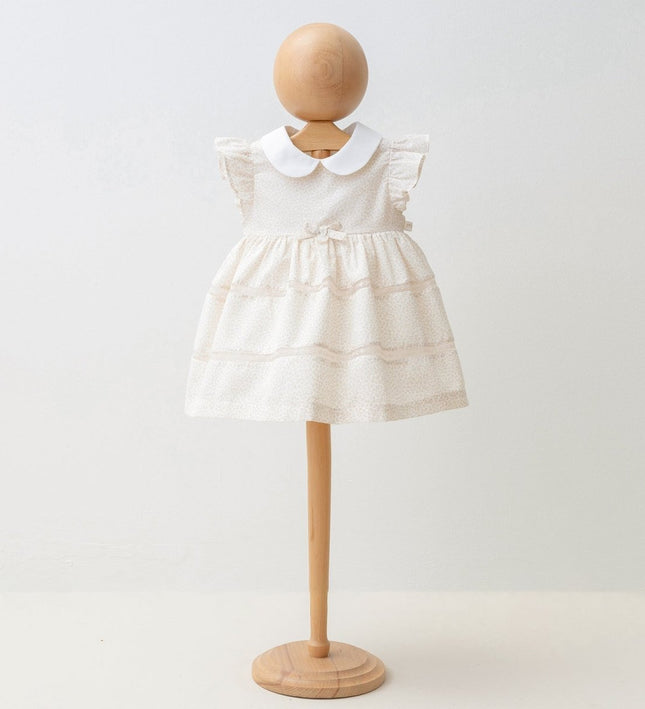 Бебешка рокля с панделка - кафяв