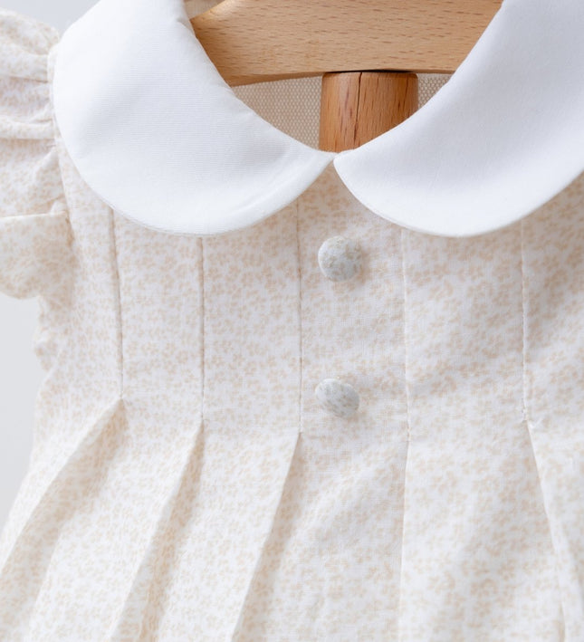 Бебешка рокля с якичка - кафяв