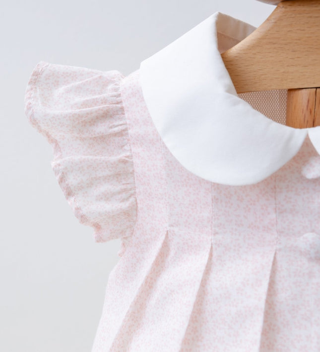 Бебешка рокля с якичка - розов