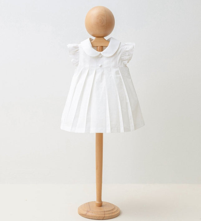 Бебешка рокля с якичка - шампан