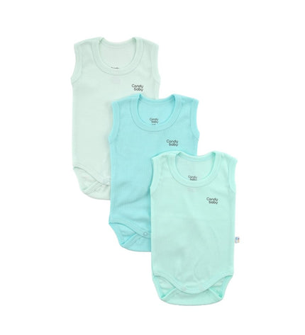 Бебешко боди комплект - потник - резеда, аква, ментово