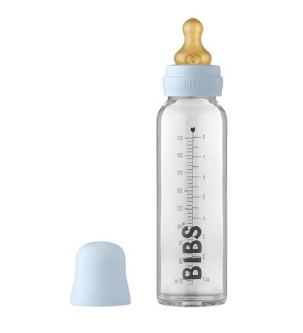 Комплект със Стъклена Бутилка BIBS Baby Blue 225мл