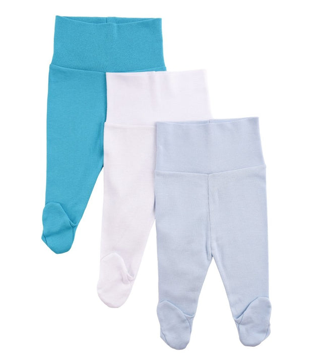 Бебешки ританки комплект - eлектриковосин, бял, светлосин