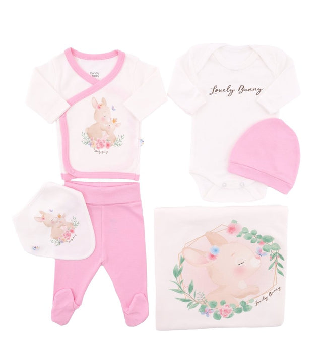 Бебешки комплект за изписване от 6 части „Малко зайче“