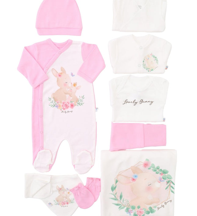 Бебешки комплект за изписване от 10 части „Малко зайче“