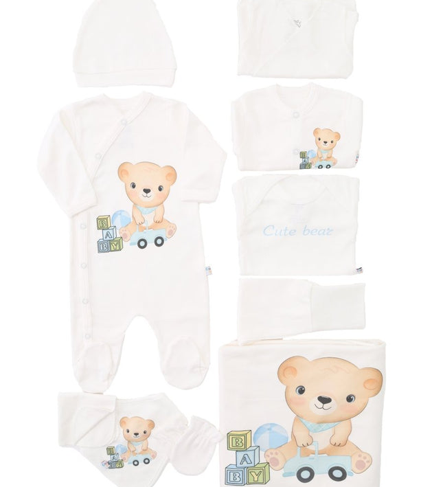 Бебешки комплект за изписване от 10 части „Сладко мече“ - момче