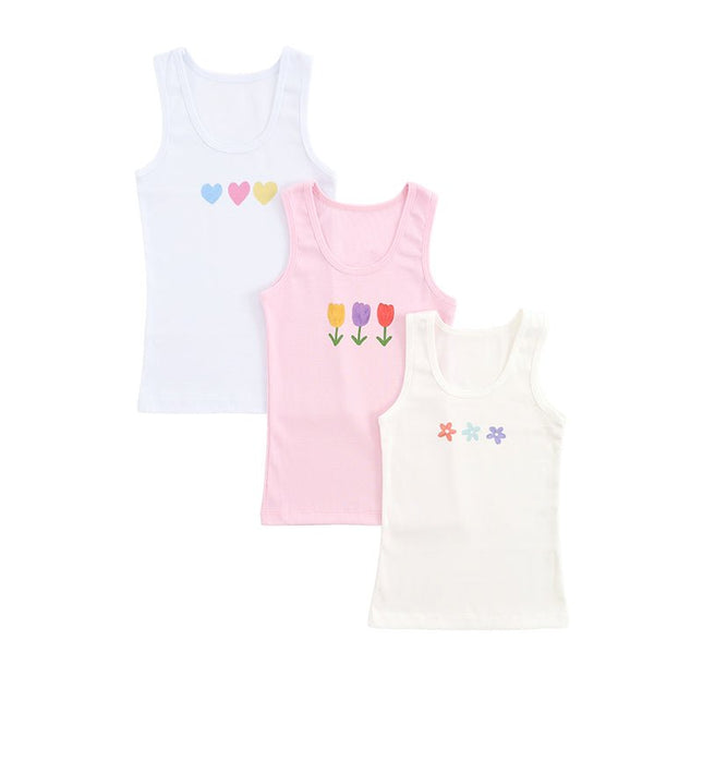 Детски потник широка презрамка комплект - бял, розов, шампан 122-134см