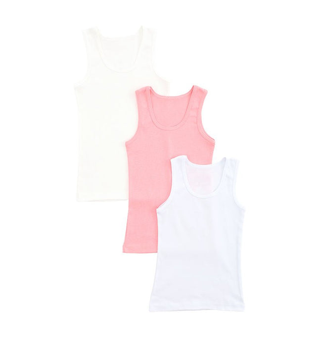 Детски потник широка презрамка комплект - шампан, корал, бял 122-134см