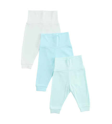 Бебешки панталон комплект от 3 части - ментов, аква и резеда