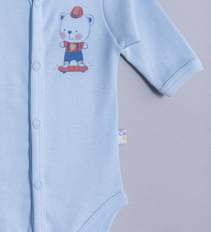 Бебешко боди с предно закопчаване комплект „Мечета“