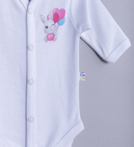 Бебешко боди с предно закопчаване комплект „Зайчета“
