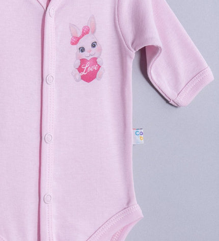 Бебешко боди с предно закопчаване комплект „Зайчета“