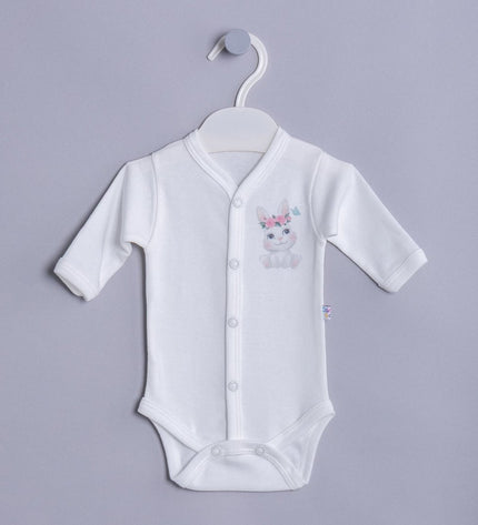 Бебешко боди с предно закопчаване комплект „Зайчета“