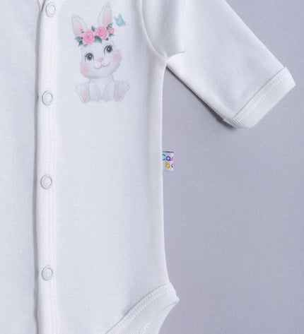 Бебешко боди с предно закопчаване комплект „Зайчета“