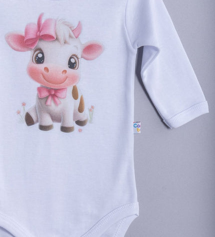 Бебешко боди с раменно закопчаване комплект 3 части "Зайчета"