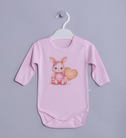 Бебешко боди с раменно закопчаване комплект 3 части "Зайчета"
