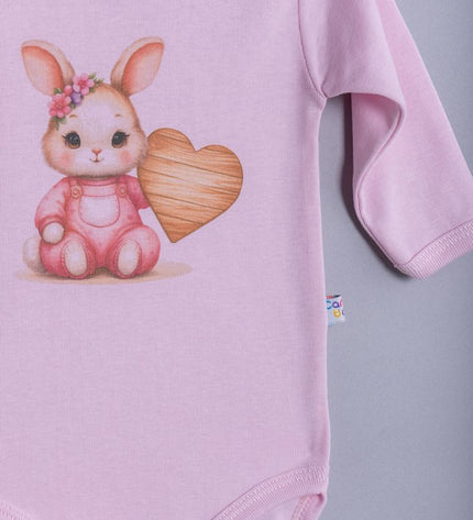 Бебешко боди с раменно закопчаване комплект 3 части "Зайчета"