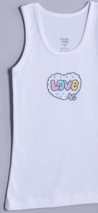 Детски потник широка презрамка комплект - шампан, розов, бял , 92-116см ,,Hello''