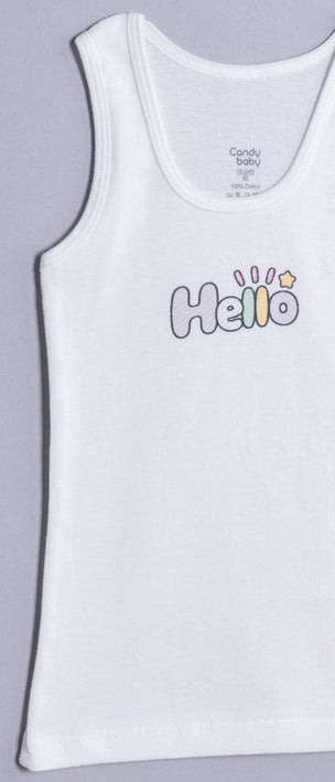 Детски потник широка презрамка комплект - шампан, розов, бял 122-134см ,, Hello''