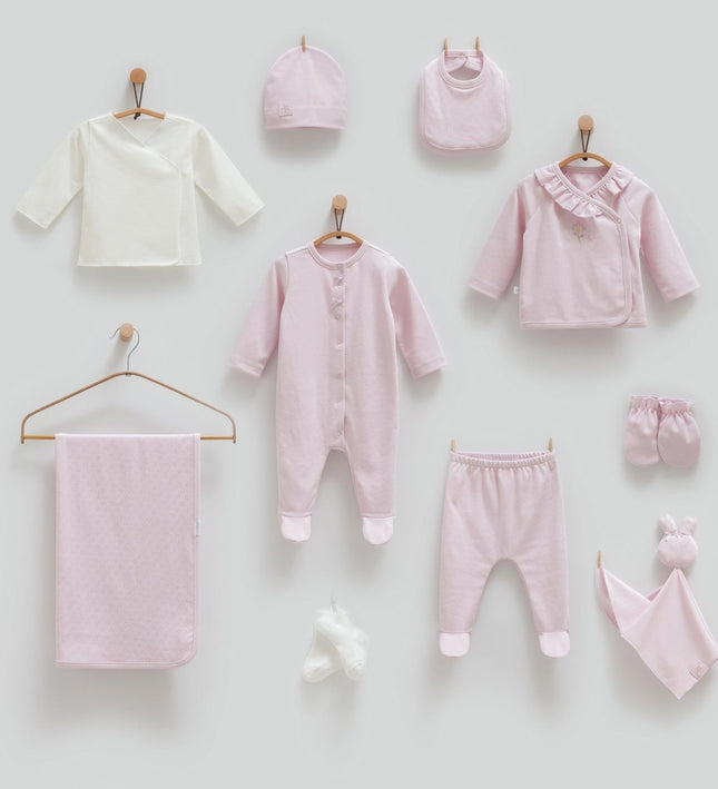 Бебешки комплект за изписване от 10 части - лилав