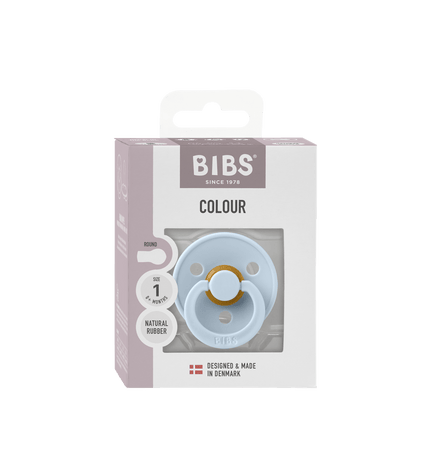 1 бр. Биберон BIBS COLOUR, Baby Blue, 0-6 месеца