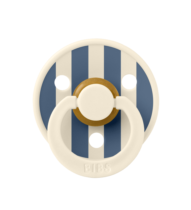 Биберон BIBS Studio COLOUR Block, Ivory Steel Blue, 6-18 месеца