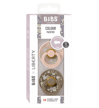 2 бр. Биберони BIBS Liberty COLOUR Capel - Blush Mix, 0-6 месеца