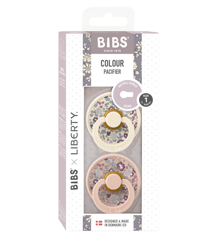 BIBS x LIBERTY 2бр. Биберони COLOUR, Eloise Blush Mix, 0-6 Месеца
