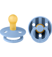 2 бр. Биберони BIBS Studio COLOUR Pin, Sky Blue Mix, 0-6 месеца