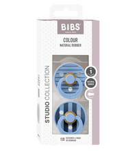 2 бр. Биберони BIBS Studio COLOUR Pin, Sky Blue Mix, 0-6 месеца
