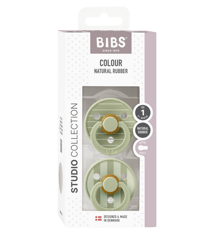 2 бр. Биберони BIBS Studio COLOUR Pin, Sage Mix, 0-6 месеца