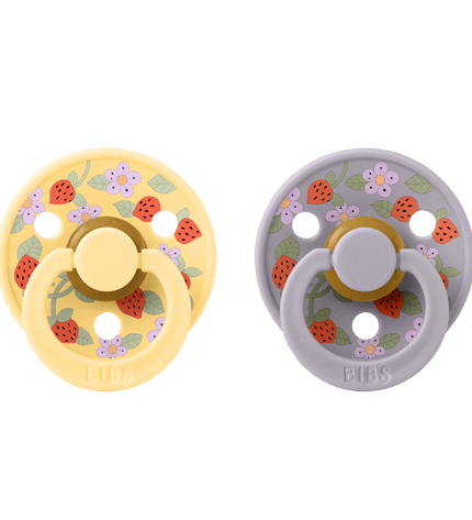 2 бр. Биберони BIBS Liberty COLOUR Strawberries and Cream Pale Butter, 0-6 месеца
