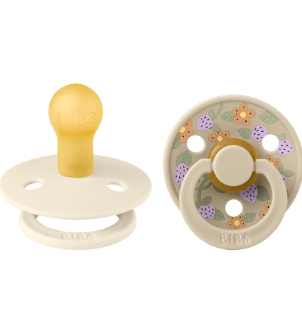 2 бр. Биберони BIBS Liberty COLOUR Strawberries and Cream Ivory, 0-6 месеца