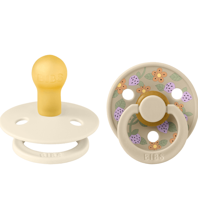 2 бр. Биберони BIBS Liberty COLOUR Strawberries and Cream Ivory, 0-6 месеца