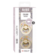 2 бр. Биберони BIBS Liberty COLOUR Strawberries and Cream Ivory, 0-6 месеца