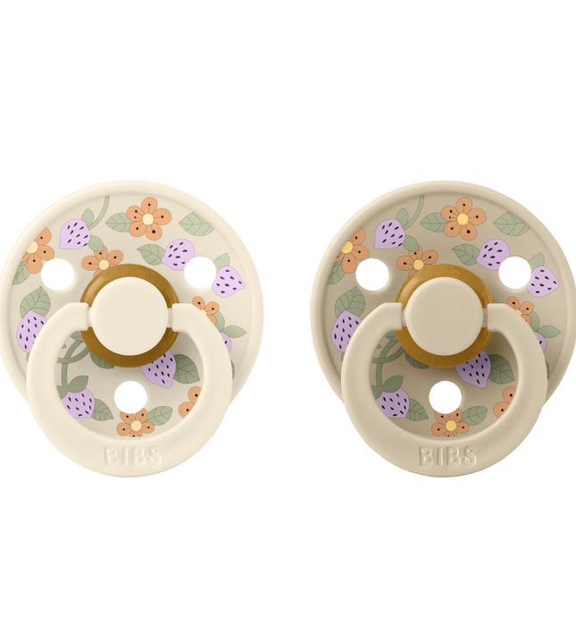 2 бр. Биберони BIBS Liberty COLOUR Strawberries and Cream Ivory, 6-18 месеца