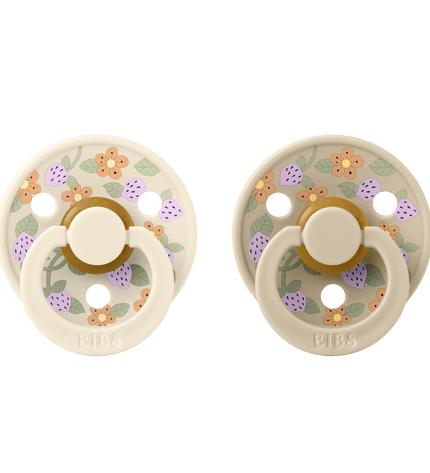 2 бр. Биберони BIBS Liberty COLOUR Strawberries and Cream Ivory, 0-6 месеца