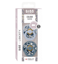 2 бр. Биберони BIBS Liberty COLOUR Bobo Dusty Blue, 0-6 месеца