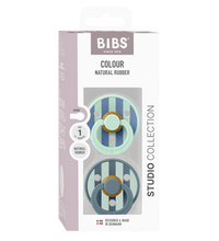 2 бр. Биберони BIBS Studio COLOUR Block, Nordic Mint Petrol Mix, 0-6 месеца