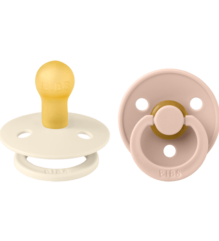 2 бр. Биберони BIBS COLOUR, Blush GLOW/Vanilla GLOW, 6-18 месеца