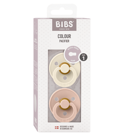 2 бр. Биберони BIBS, COLOUR Ivory/Blush, 0-6 месеца