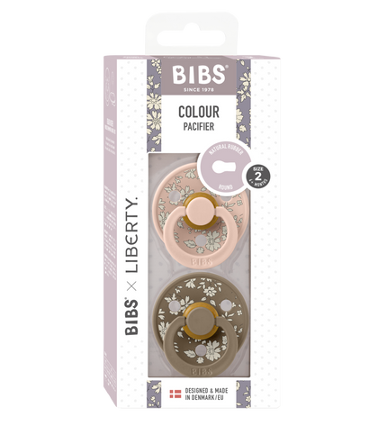 2 бр. Биберони BIBS Liberty COLOUR Capel - Blush Mix, 6-18 месеца